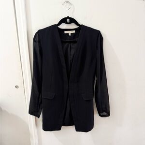 Robbi & Nikki Black Sheer Sleeve Blazer, size XS